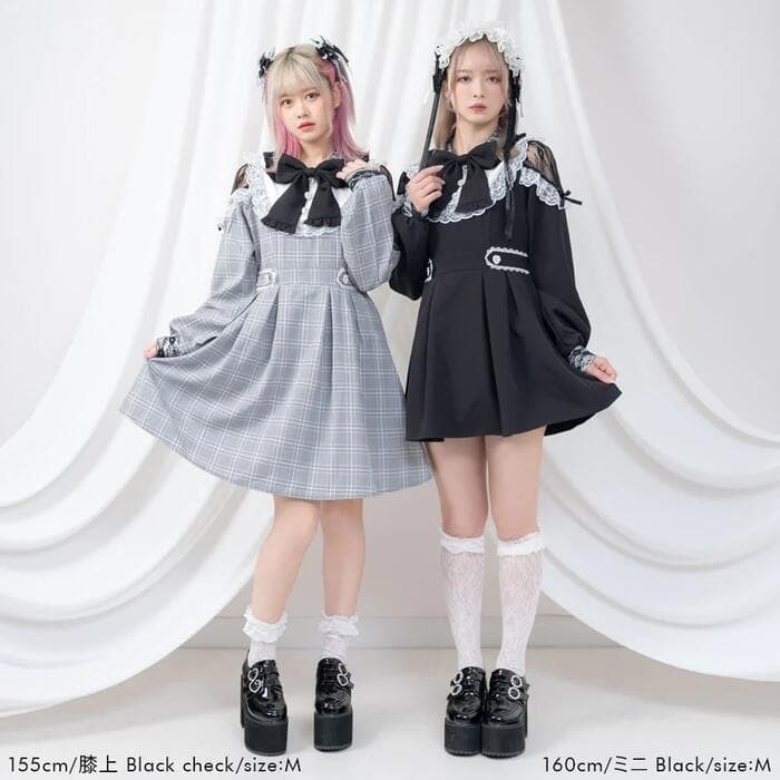 量産型/参戦服/推し活 レースミニワンピース
