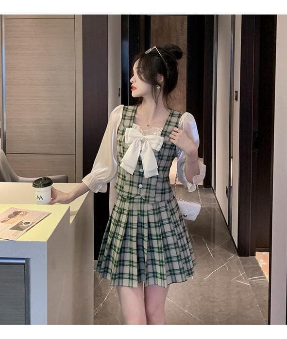 量産型/参戦服/推し活 ベスト風シースルーワンピース