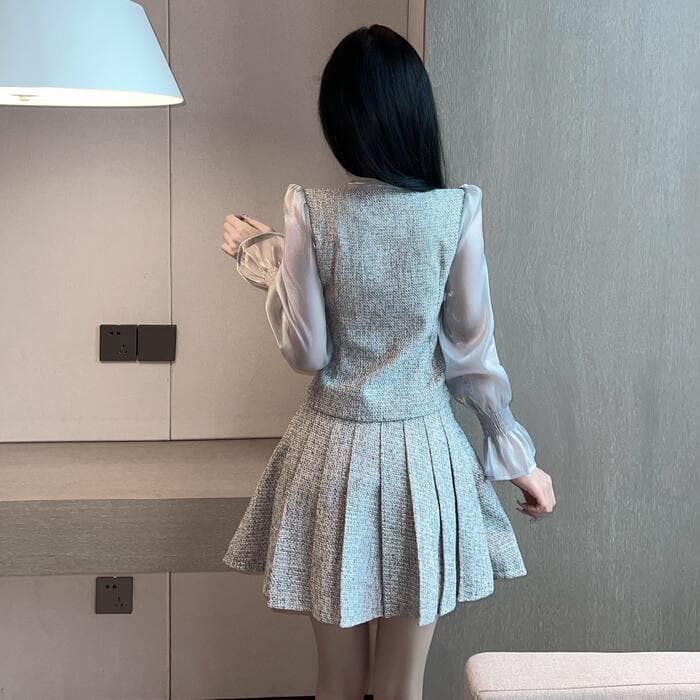 量産型/参戦服/推し活 セットアップ風シースルーワンピース