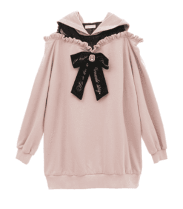 量産型/参戦服/推し活 パーカーワンピースハート 付きベルト