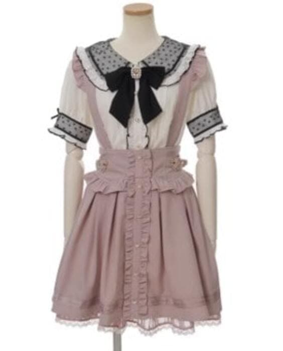 量産型/参戦服/推し活 ロリータ風!フリルたっぷりのワンピース