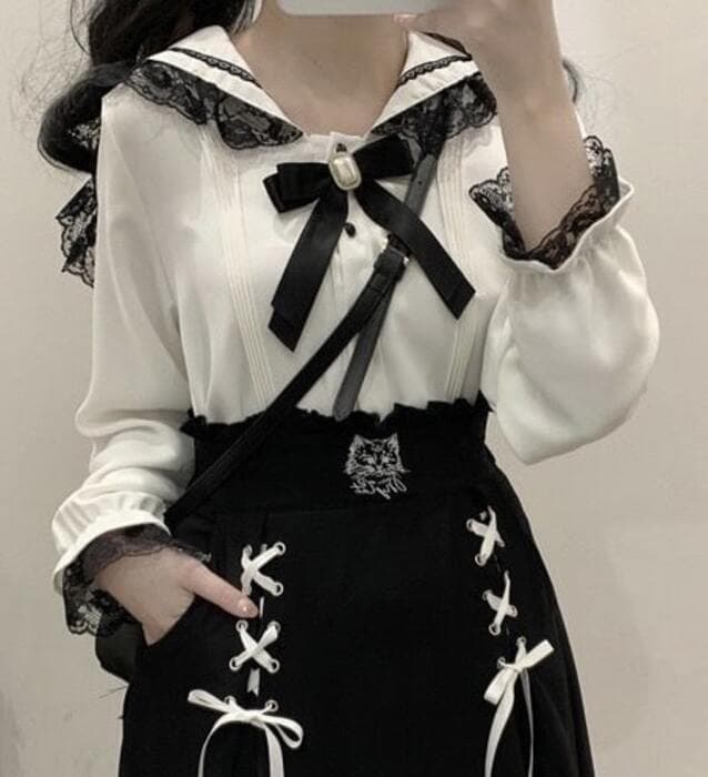 量産型/参戦服/推し活 海兵風がかわいい!ブラウス