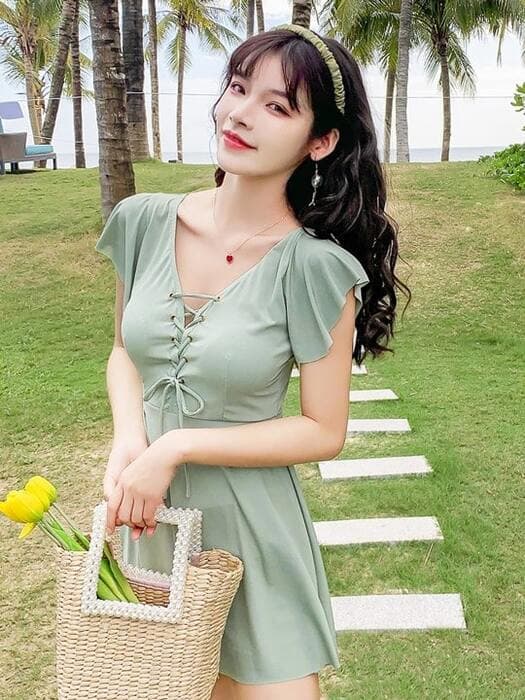 量産型/参戦服/推し活 編み上げがセクシーな水着