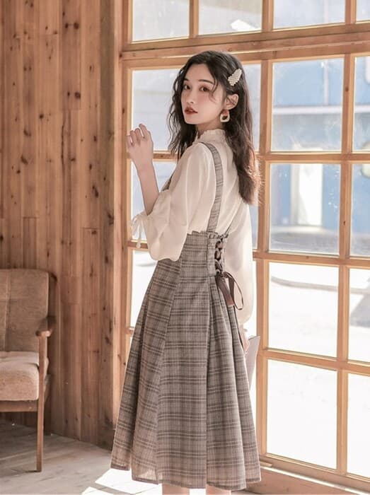 量産型/参戦服/推し活 チェック柄ワンピース