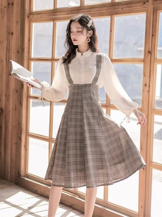 量産型/参戦服/推し活 チェック柄ワンピース
