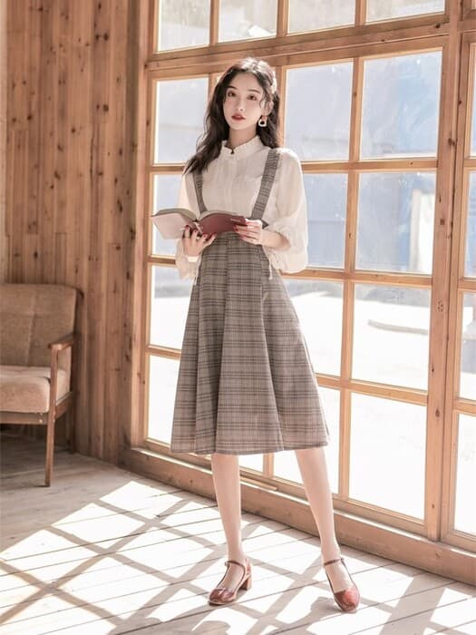 量産型/参戦服/推し活 チェック柄ワンピース