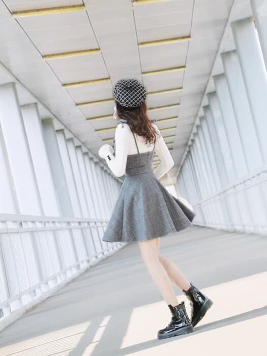 量産型/参戦服/推し活 大人女子風 グレンチェックワンピース