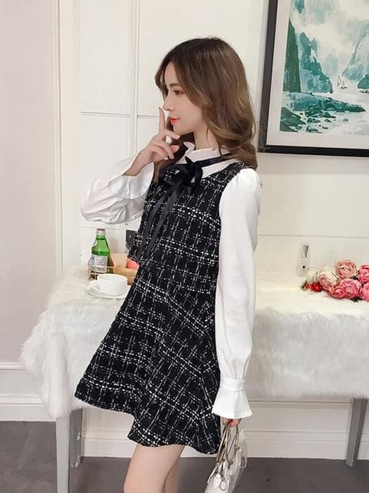 量産型/参戦服/推し活 リボンネックショートワンピース