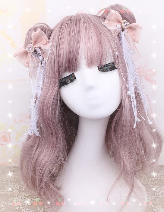 量産型/参戦服/推し活 長めレースリボンが可愛いリボンヘアアクセサリー