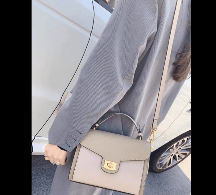 量産型/参戦服/推し活 バイカラーハンドバッグ