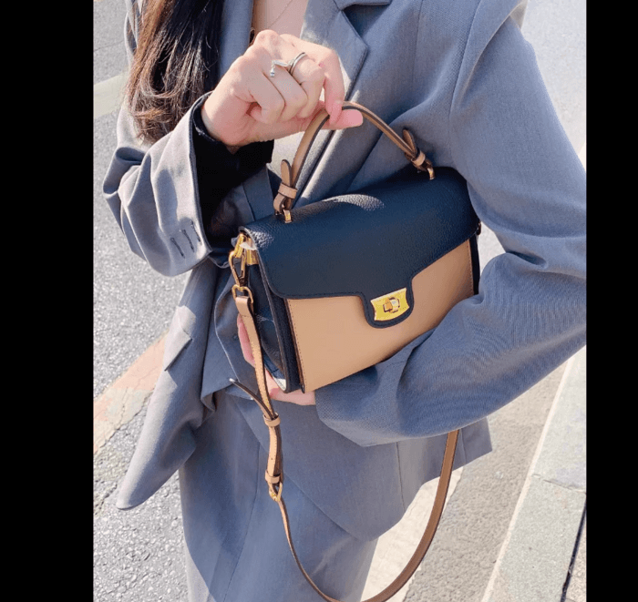 量産型/参戦服/推し活 バイカラーハンドバッグ