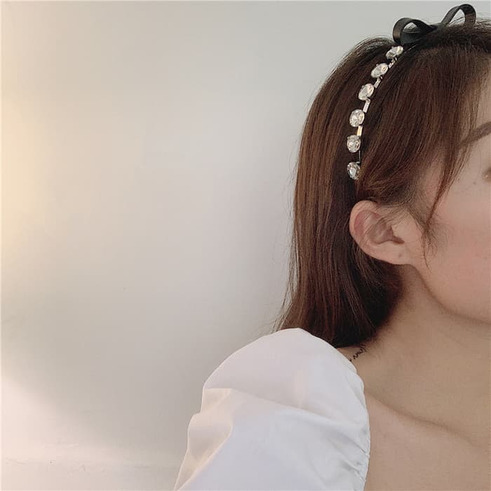 量産型/参戦服/推し活 ビジュー&リボンがアクセントカチューシャ