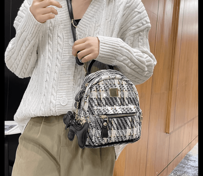 量産型/参戦服/推し活 チェック柄のリュック&ストラップ付