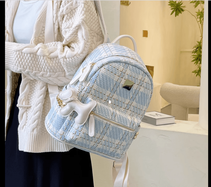 量産型/参戦服/推し活 チェック柄のリュック&ストラップ付