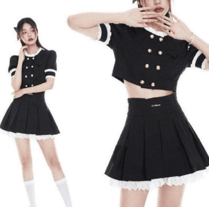 量産型/参戦服/推し活 フリルがアクセントのセットアップ