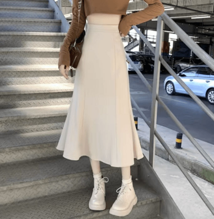 量産型/参戦服/推し活 ミモレ丈のきれいめAラインスカート