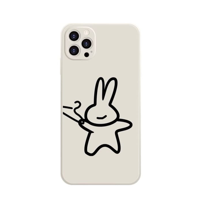 量産型/参戦服/推し活 ペアで使える!手書き風うさぎデザインのスマホケース