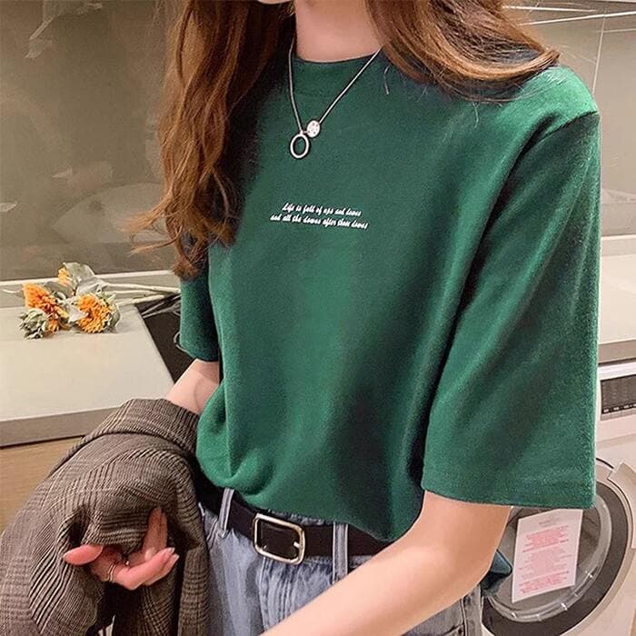 量産型/参戦服/推し活 大人っぽシンプルロゴTシャツ