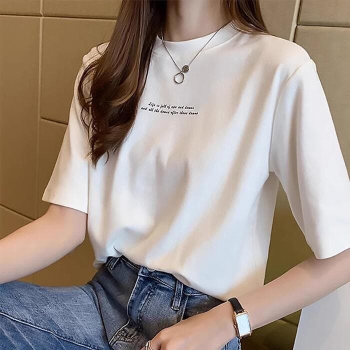 量産型/参戦服/推し活 大人っぽシンプルロゴTシャツ