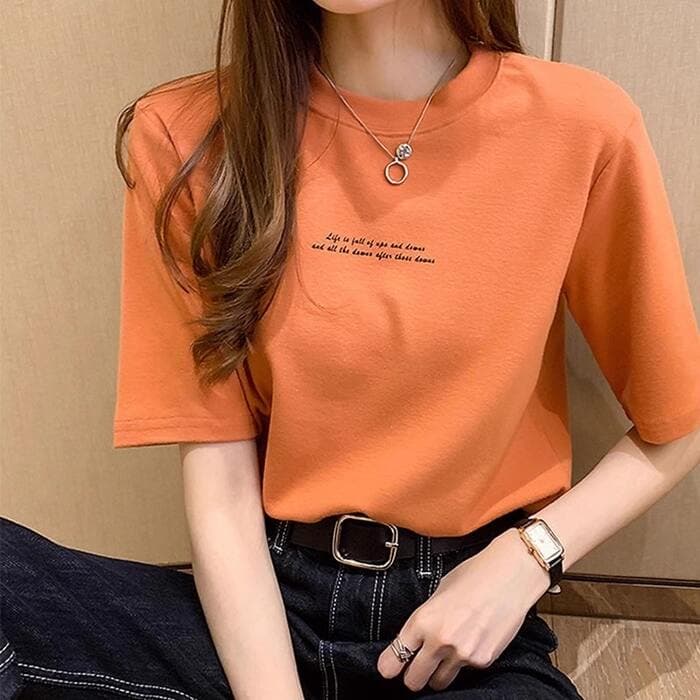 量産型/参戦服/推し活 大人っぽシンプルロゴTシャツ