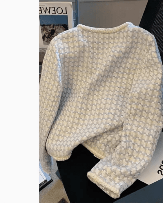 量産型/参戦服/推し活 千鳥格子を着こなす!淡い色味のアウター
