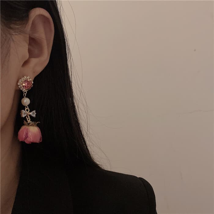 量産型/参戦服/推し活 パールローズピアス