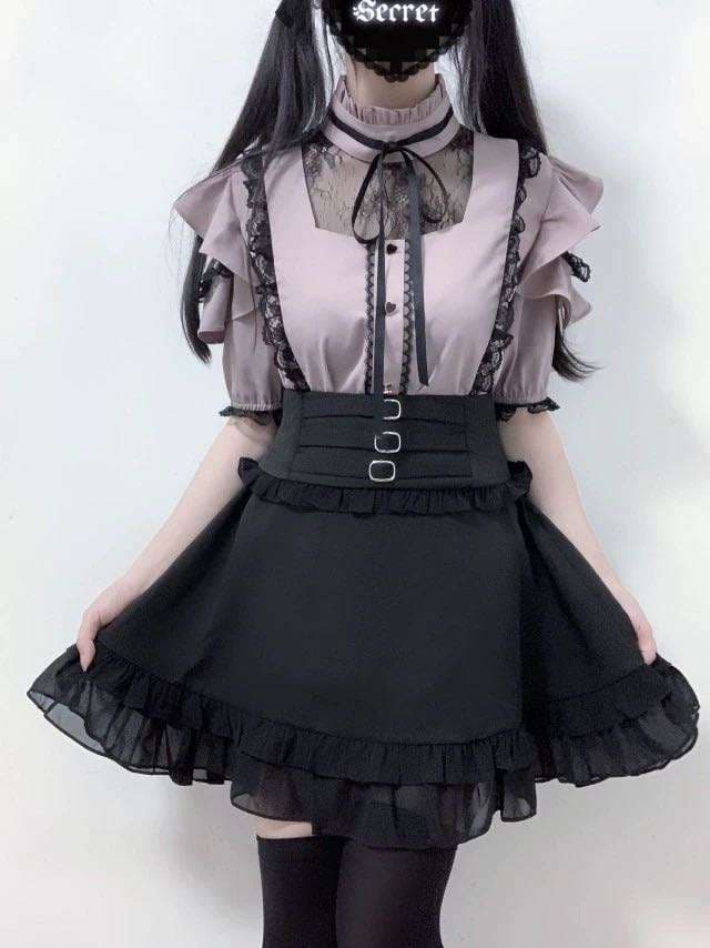 量産型/参戦服/推し活 メイド風なゴシックワンピース