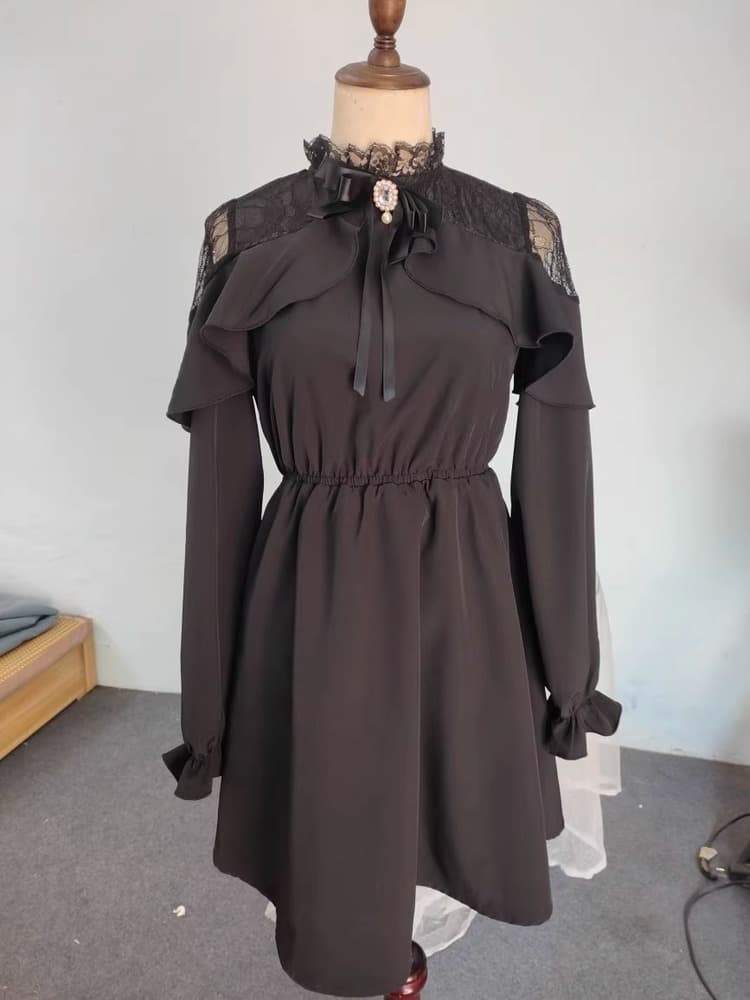 量産型/参戦服/推し活 ブラックレースワンピース