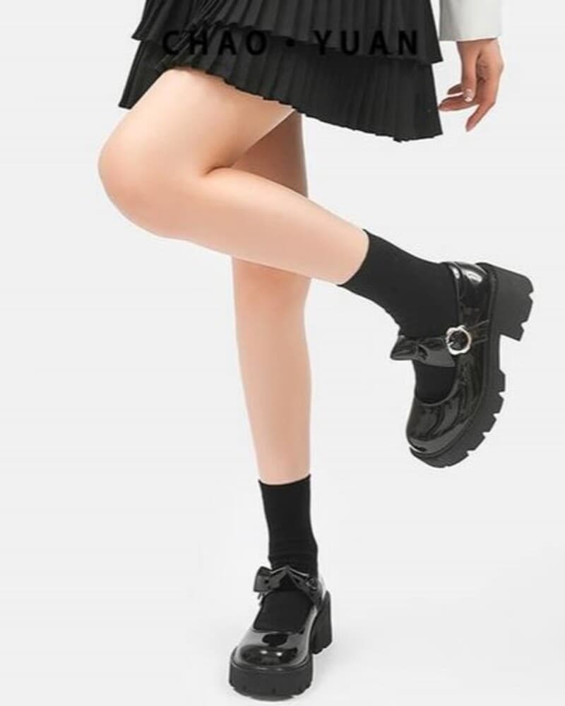 量産型/参戦服/推し活 リボン付き厚底パンプス