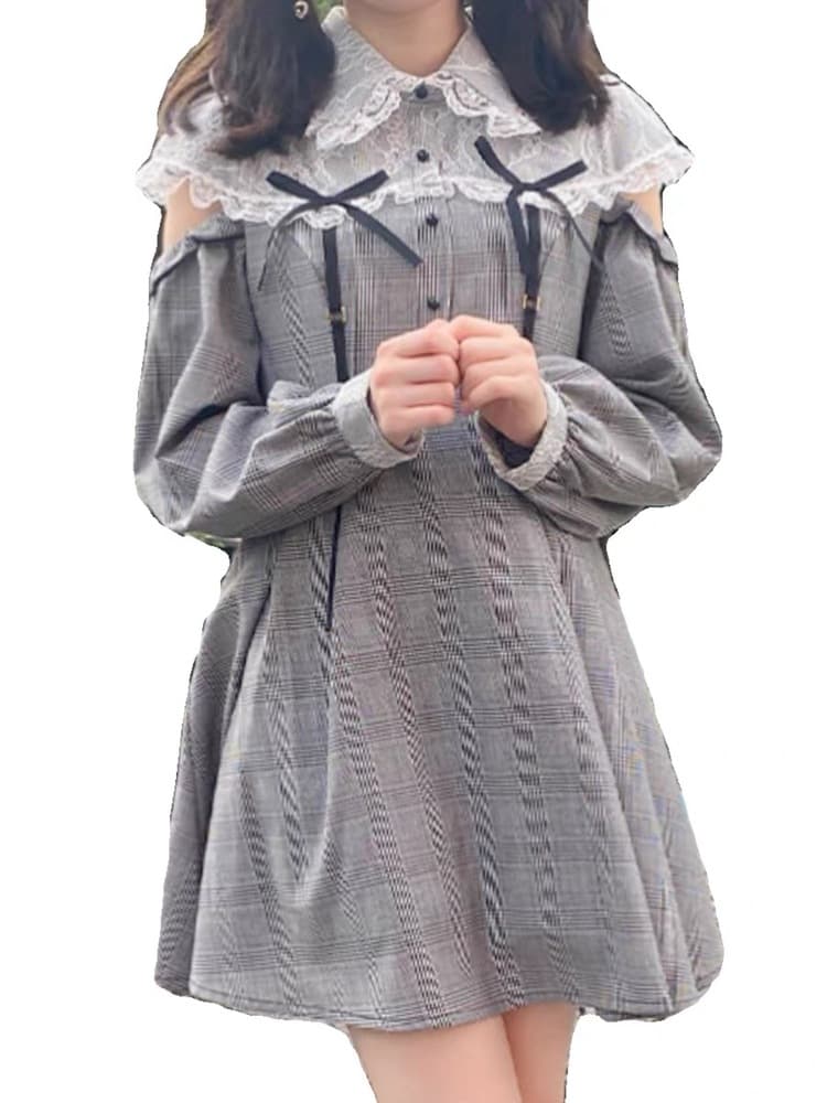 量産型/参戦服/推し活 チェック柄ワンピース