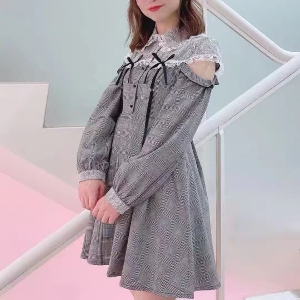 量産型/参戦服/推し活 チェック柄ワンピース