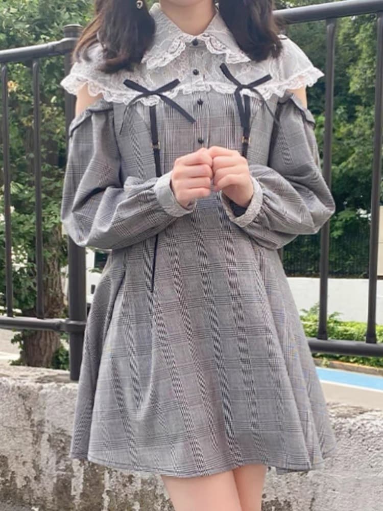 量産型/参戦服/推し活 チェック柄ワンピース