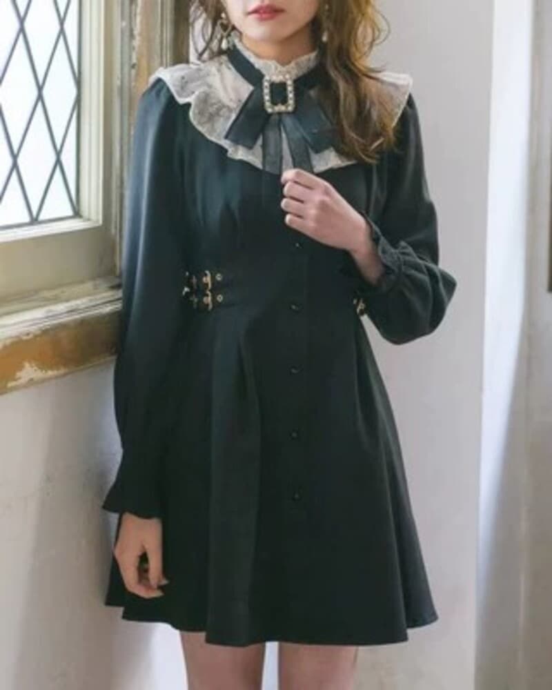 量産型/参戦服/推し活 ワンピース レース襟