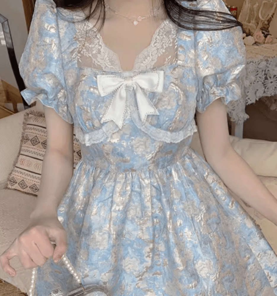 量産型/参戦服/推し活 お姫様風 花柄 ワンピース