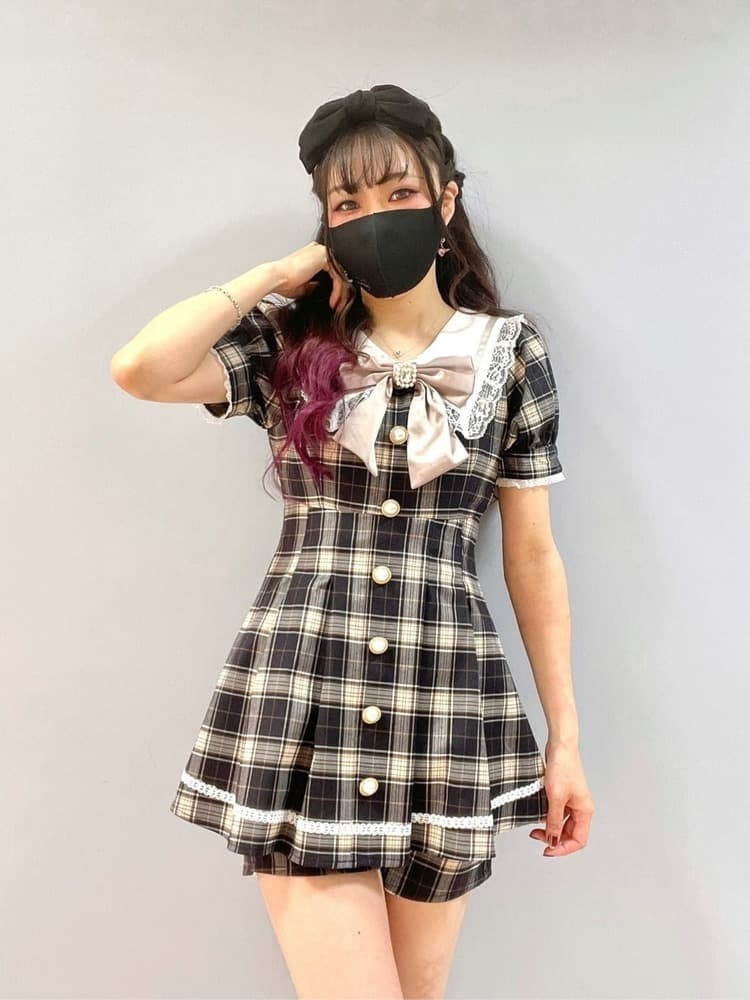 量産型/参戦服/推し活 襟付き制服風ワンピースセットアップ