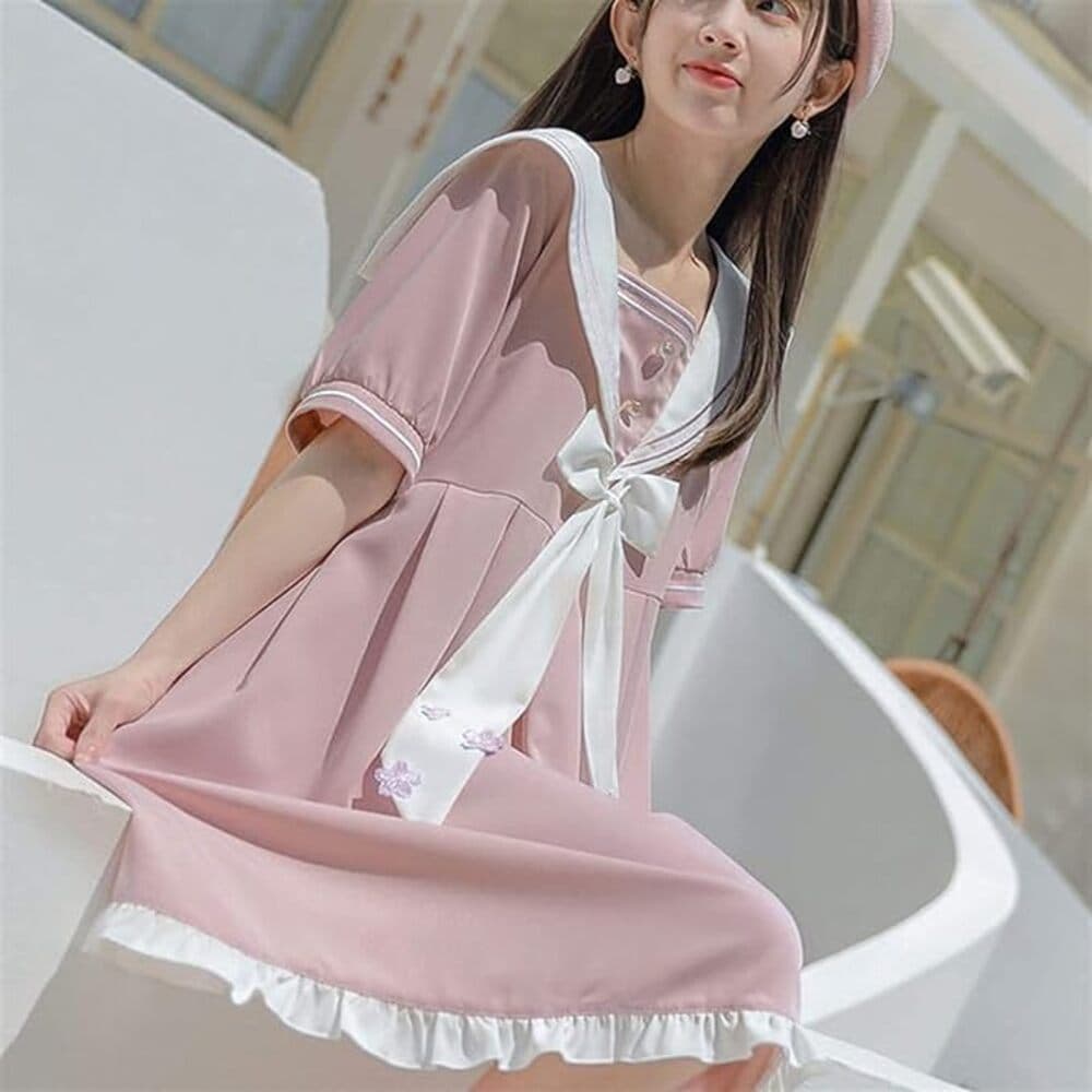 量産型/参戦服/推し活 セーラー服風フリルワンピース
