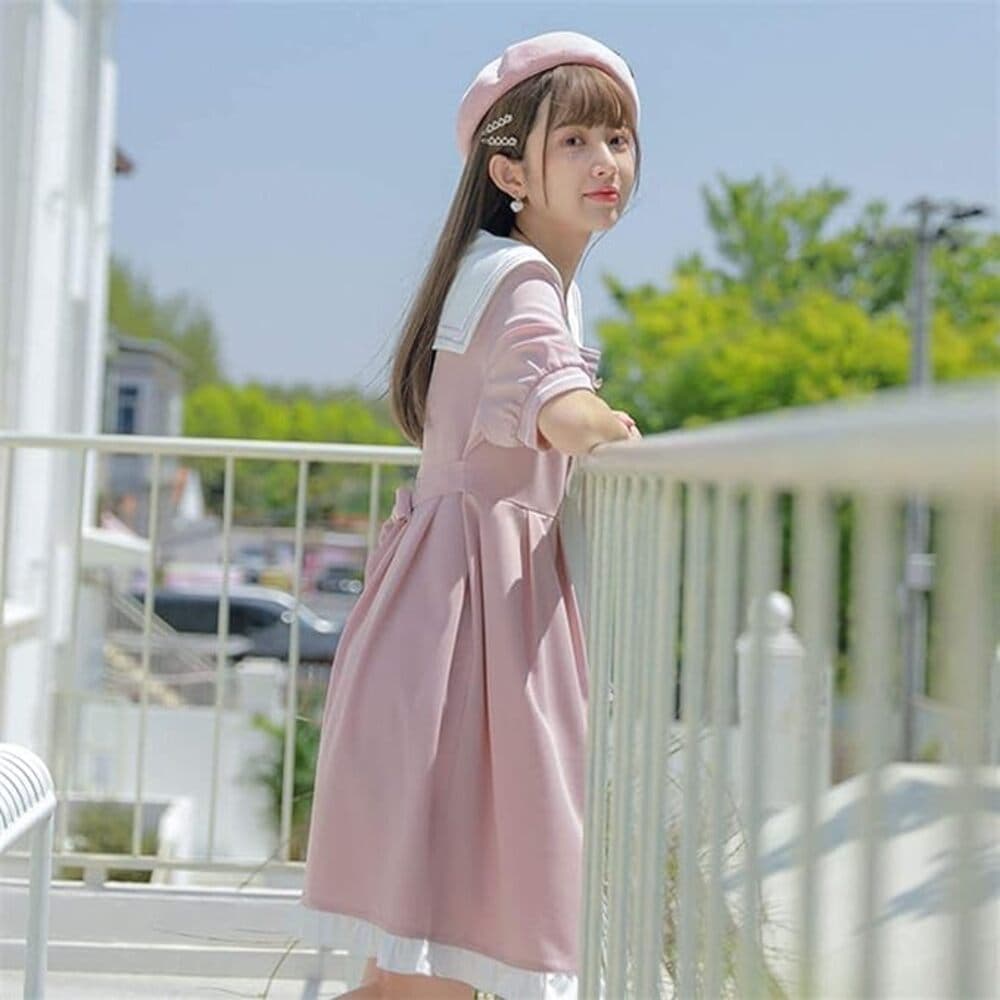 量産型/参戦服/推し活 セーラー服風フリルワンピース