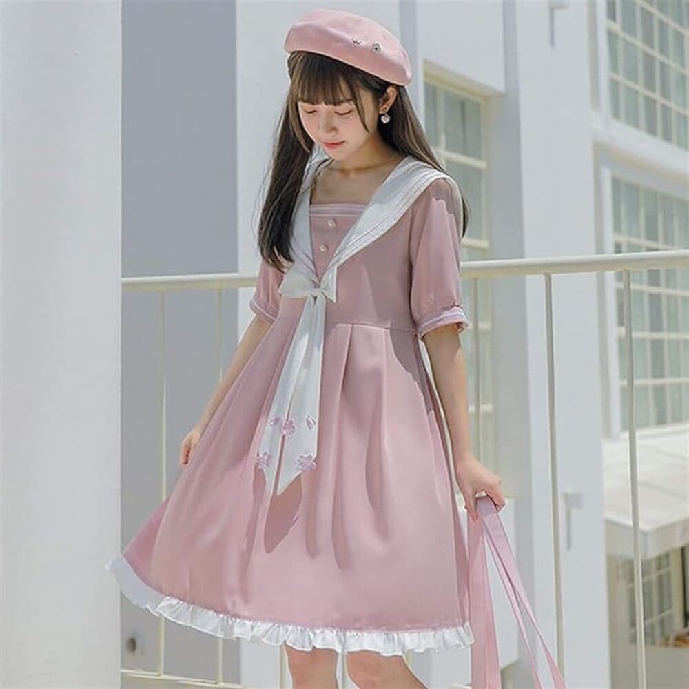 量産型/参戦服/推し活 セーラー服風フリルワンピース