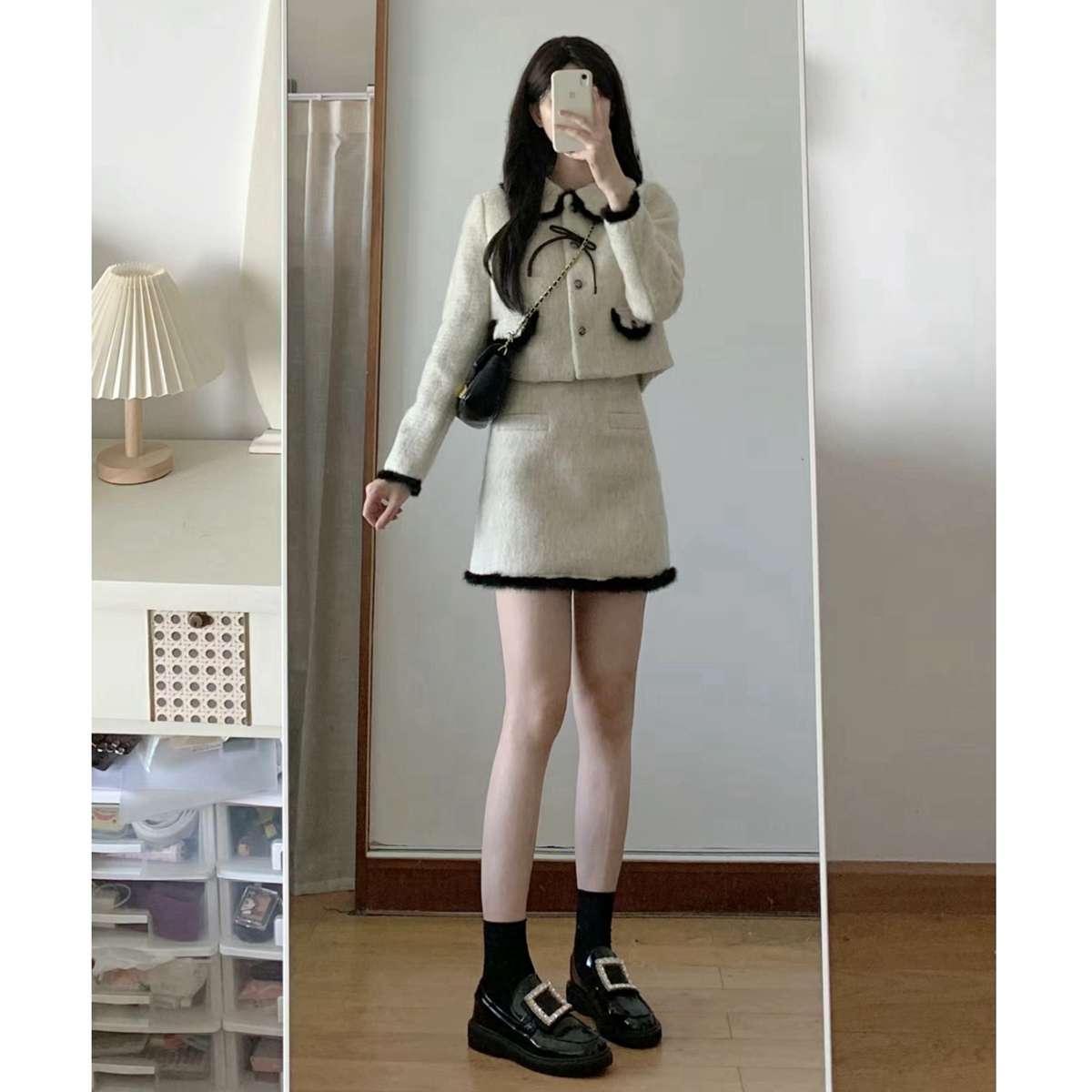 量産型/参戦服/推し活 ガーリーシンプル クラシカルミニスカートセットアップ