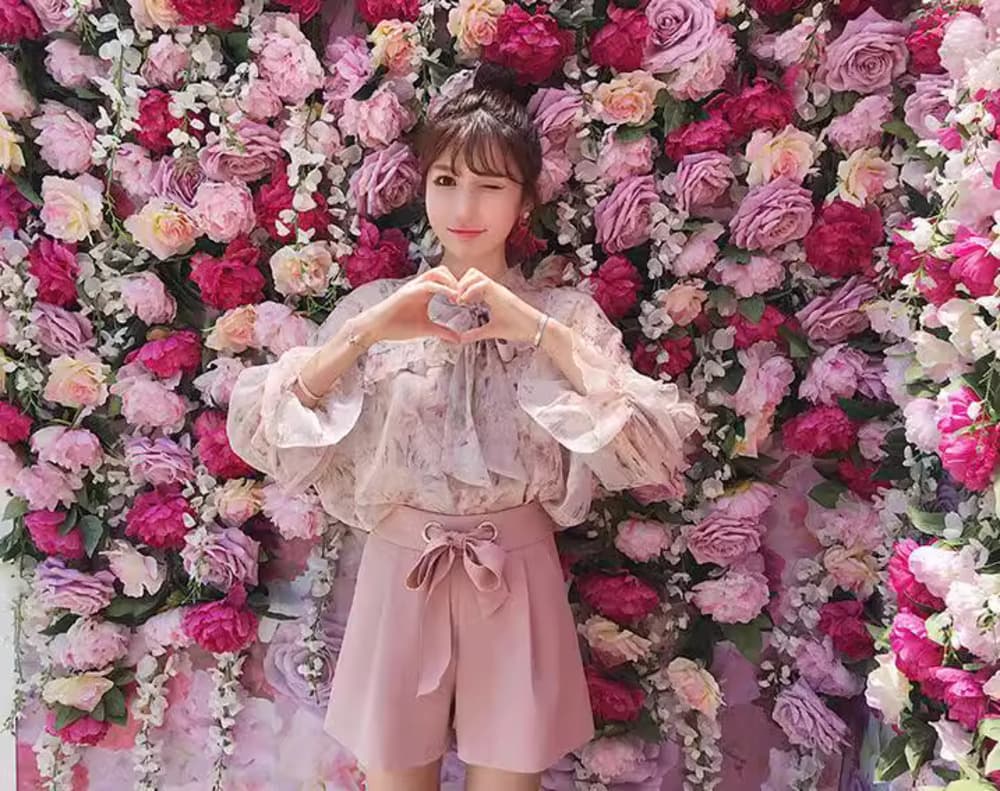 量産型/参戦服/推し活 フェミニンハイウエストセンターリボンショートパンツ