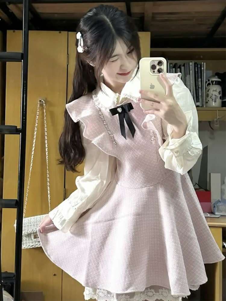 量産型/参戦服/推し活 フリルスリーブのワンピースセット