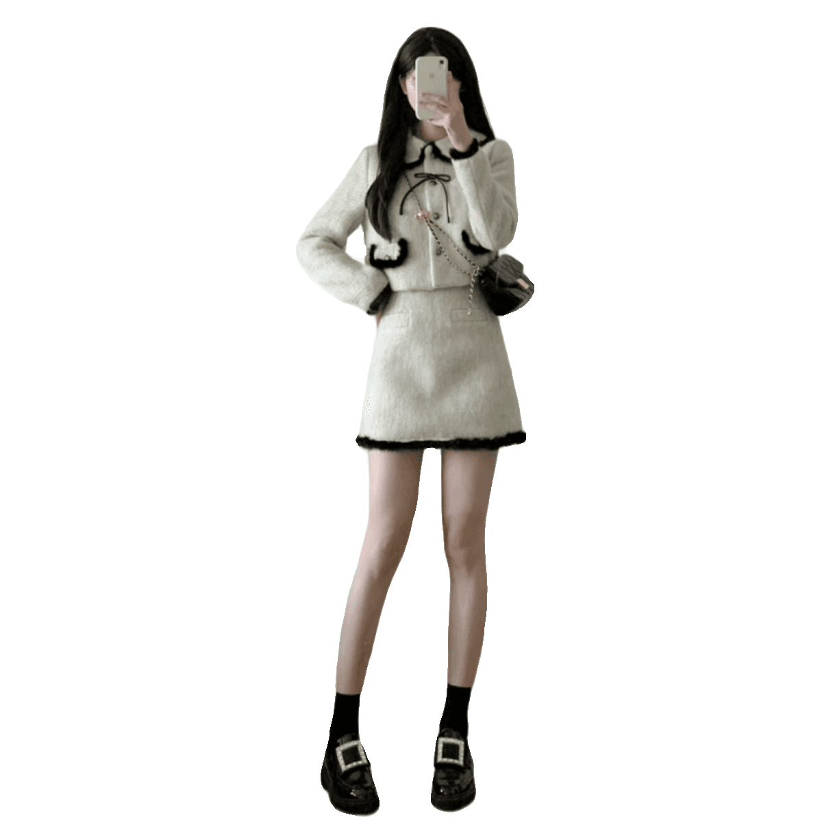 量産型/参戦服/推し活 ガーリーシンプル クラシカルミニスカートセットアップ