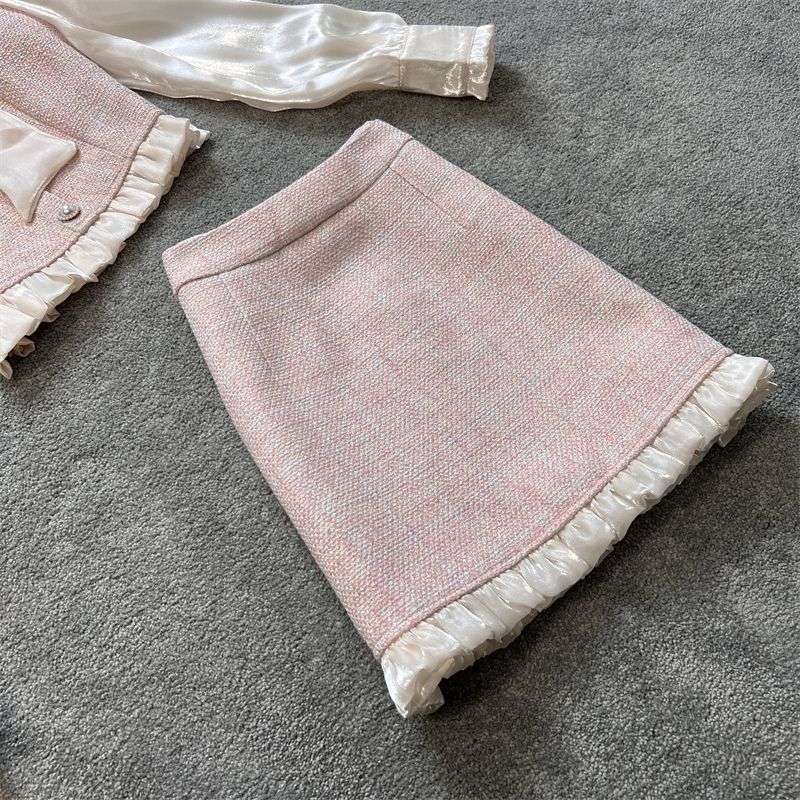 量産型/参戦服/推し活 シルクリボンツイードセットアップ