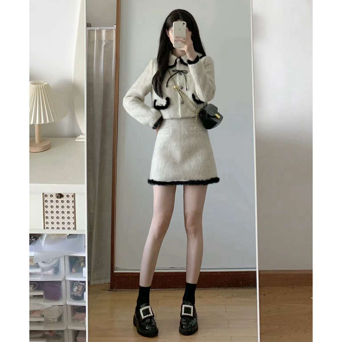 量産型/参戦服/推し活 ガーリーシンプル クラシカルミニスカートセットアップ
