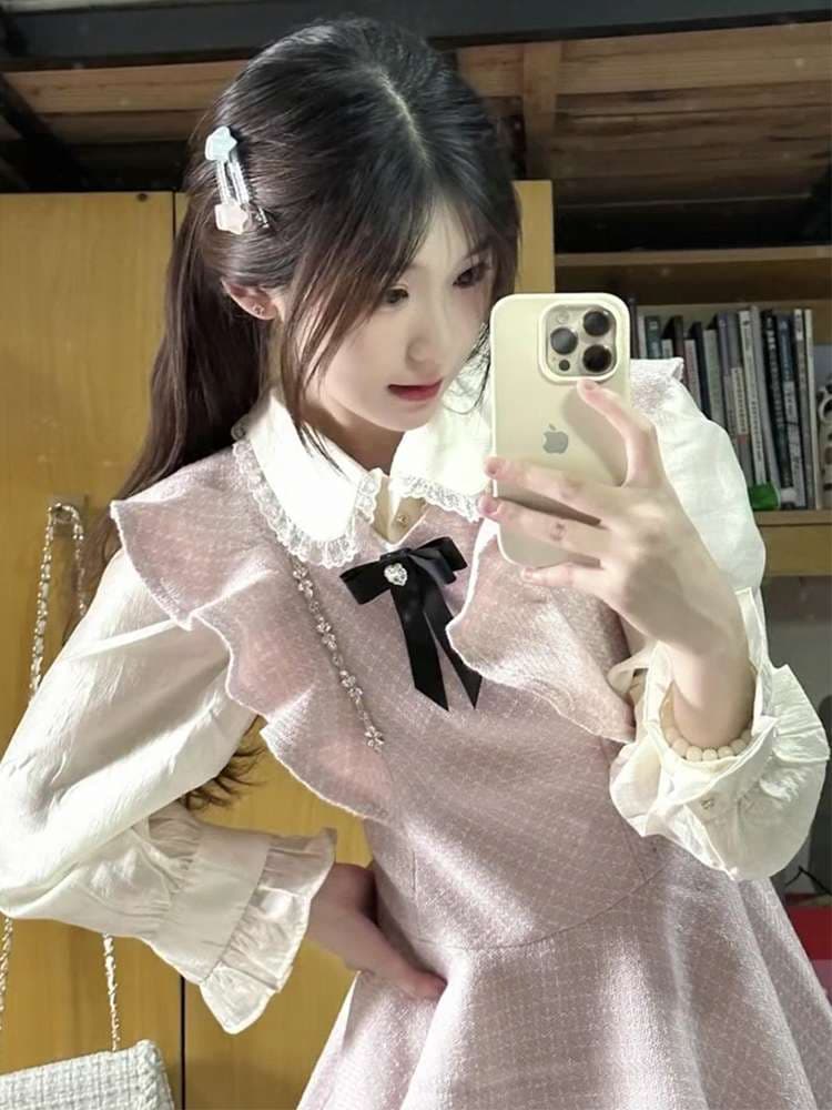 量産型/参戦服/推し活 フリルスリーブのワンピースセット