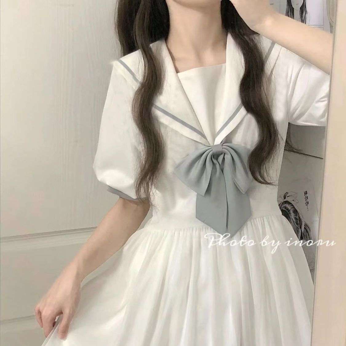 量産型/参戦服/推し活 セーラー風シフォンワンピース