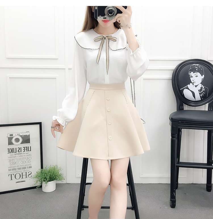 量産型/参戦服/推し活 セーラー風チュニックとミニ丈スカートのセットアップ