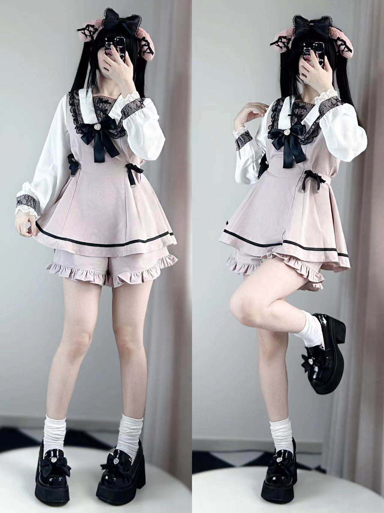 量産型/参戦服/推し活 モダン風ゴシックワンピース