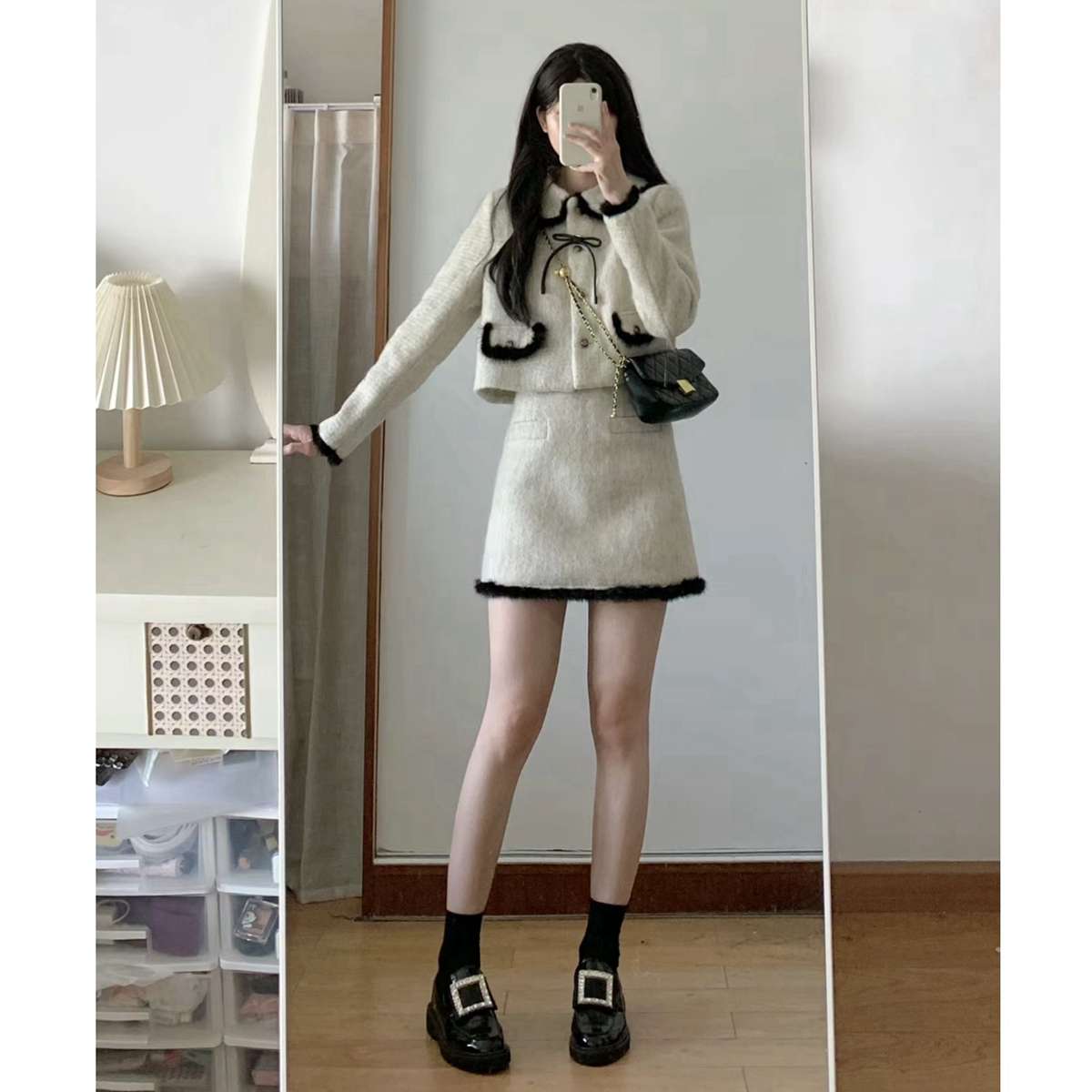量産型/参戦服/推し活 ガーリーシンプル クラシカルミニスカートセットアップ