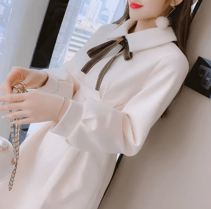 量産型/参戦服/推し活 バックジッパーベルトリボンミニワンピース